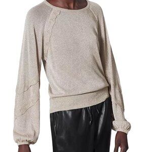 Joie Jeri Metallic‎ Sweater Gold Size Small